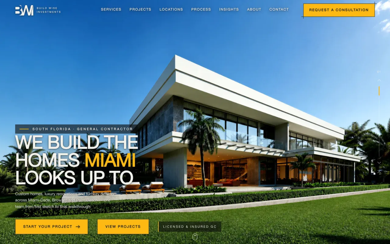 Build Wise Investments - the live site