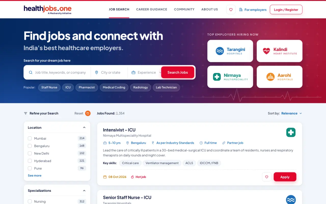 HealthJobs.one - the product