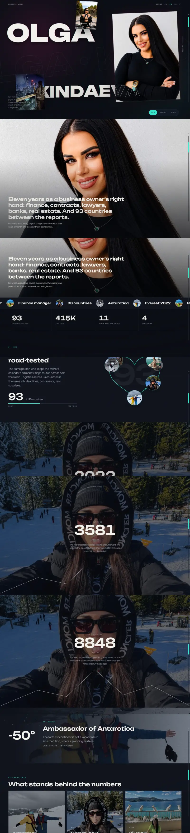 Kinderstar - the desktop page, top to bottom