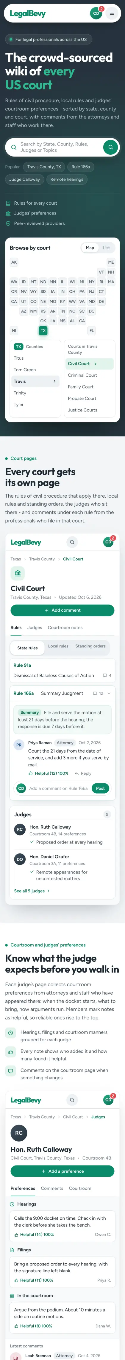 LegalBevy - the phone page