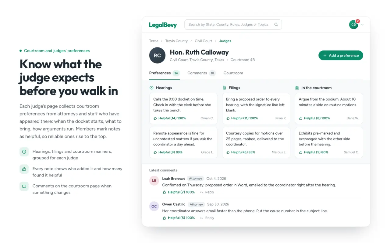 LegalBevy - screen 2