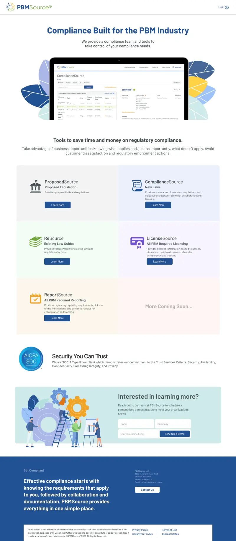 PBM Source - the desktop page, top to bottom