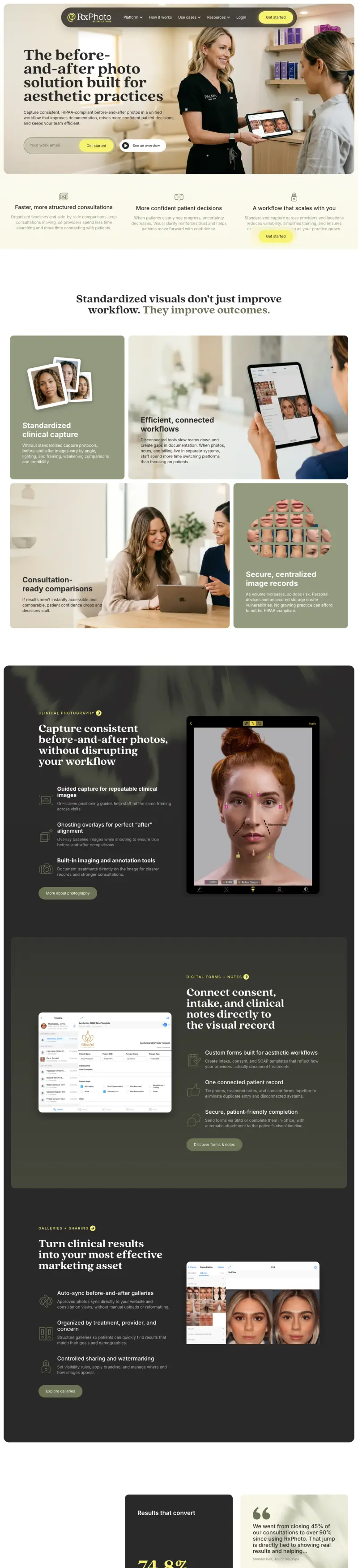 RxPhoto - the desktop page, top to bottom