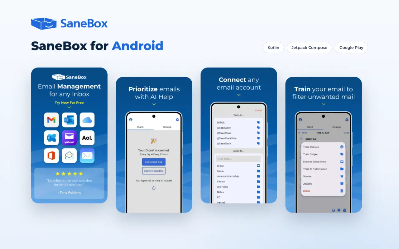 SaneBox - screen 1