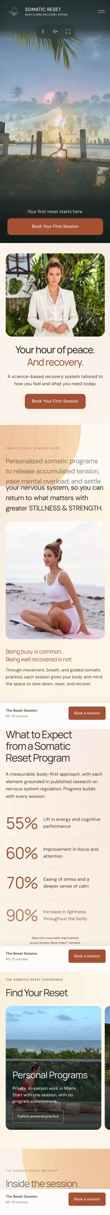 Somatic Reset - the phone page