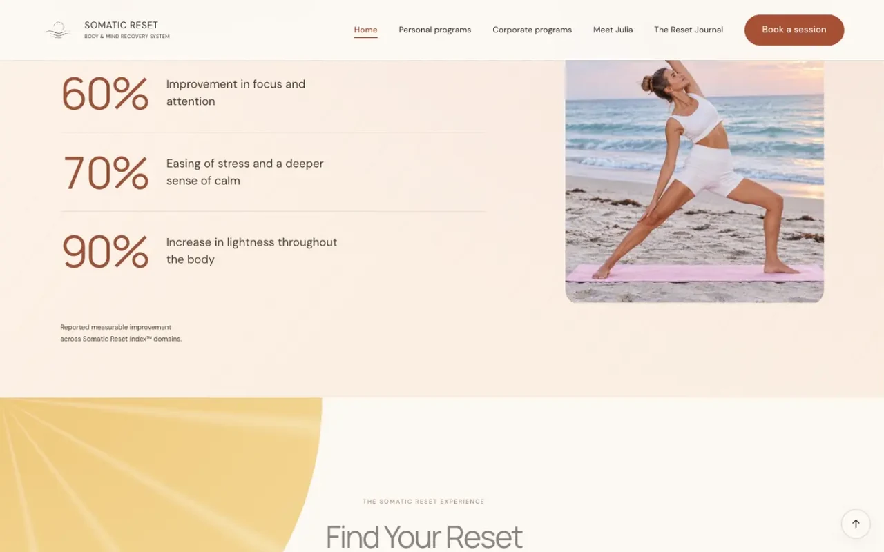 Somatic Reset - screen 1