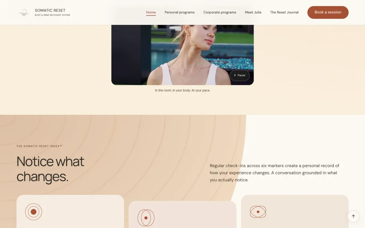 Somatic Reset - screen 2